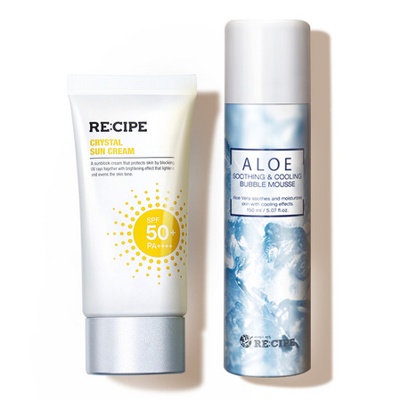 RECIPE 玥之秘 水晶防晒霜 SPF50 50ml 赠芦荟胶喷雾