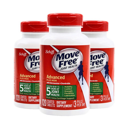 88VIP：MoveFree 益节 氨糖硫酸软骨素 绿瓶 120粒*3瓶