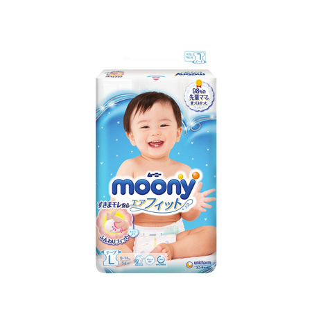 88VIP：moony 尤妮佳 畅透系列 婴儿纸尿裤 L 54片 *4件