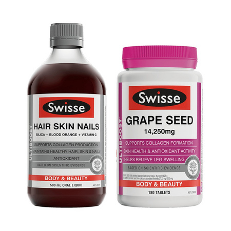 Swisse 斯维诗血橙精华胶原蛋白液+葡萄 籽精华片 500ml/瓶*2件