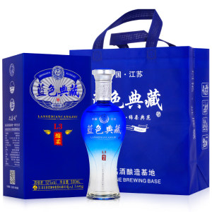 洋河旗下 蓝色典藏 浓香型纯粮食酒 52度白酒 500ml*6瓶 99元包邮