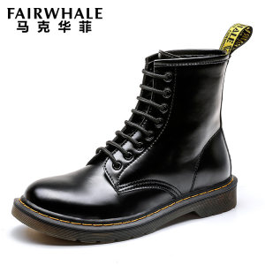 马克华菲 男女款高帮英伦风 真皮马丁靴