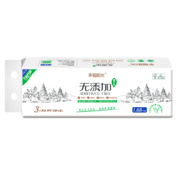 京东PLUS会员：幸福阳光 无芯卷纸 3层*140克*12卷