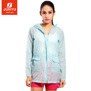 清仓 君羽 防风防泼水 女中长款超薄透气皮肤风衣