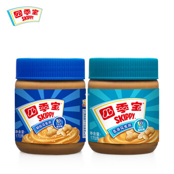 SKIPPY 四季宝 花生酱组合装（柔滑 170g+颗粒 170g） *17件