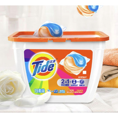 百亿补贴：Tide 汰渍 护色防串色洗衣凝珠 19颗