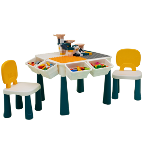 蓝宙 儿童Steam学习桌 多功能积木桌椅套装