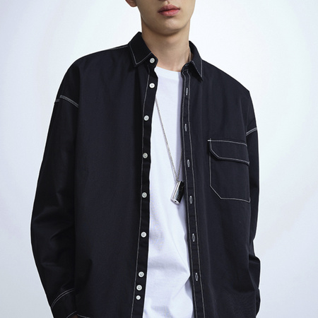 PEACEBIRD MEN 太平鸟 BWCAA2503 男士落肩衬衫