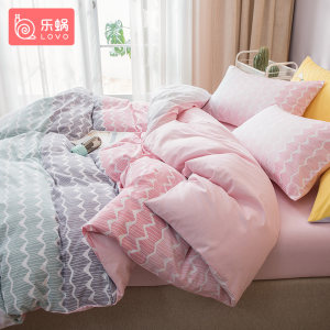 罗莱旗下 LOVO 纯棉40S简约风床品四件套 1.2m