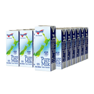 新西兰原装进口 纽仕兰 3.5g蛋白 全脂高钙纯牛奶 250ml*24盒/箱 拍2箱125元