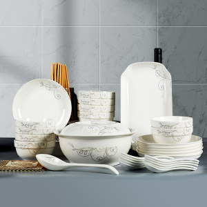 景德镇 碗碟套装 4盘4碗