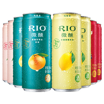 京东PLUS会员：RIO 锐澳 预调 鸡尾酒 微醺系列 3度 330ml*8罐 *3件