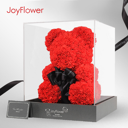 JoyFlower 永生花玫瑰小熊七夕情人节礼物