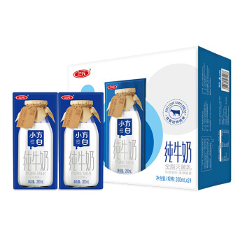 三元 小方白纯牛奶 200ml*24盒 *6件