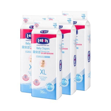 限新客、88VIP： lelch 露安适 婴儿乐享甜睡纸尿裤 夜用 XL码34片*4包