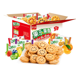 嘉士利 早餐水果夹心饼干 独立包装 1000g