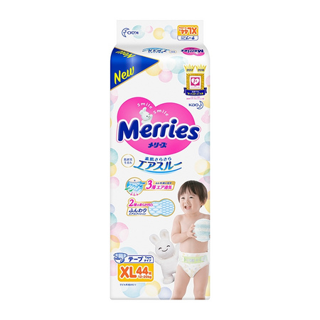 88VIP：花王 Merries 妙而舒 婴儿纸尿裤 XL44 *3件