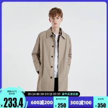 白菜！绫致JackJones杰克琼斯翻领时尚中长款风衣外套