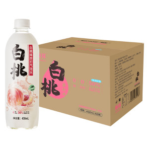 秋林苏 白桃味苏打气泡水 450ml*12瓶*2件 0糖0脂 拍2件54.9元包邮
