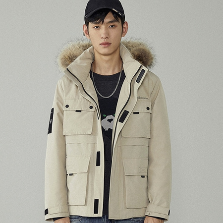 PEACEBIRD MEN 太平鸟 男士连帽大毛领羽绒服