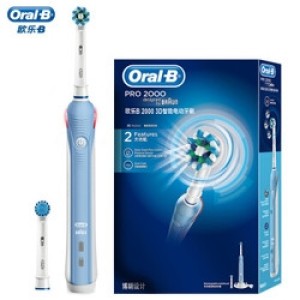 京东PLUS会员： Oral-B 欧乐B P2000 蓝（含刷头*2）