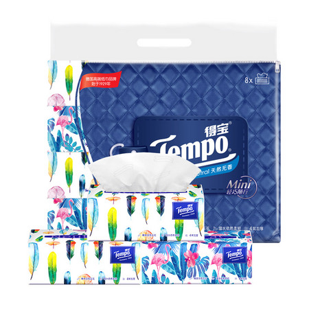 88VIP：Tempo 得宝 Mini系列 纸巾 4层*80抽*8包 *8件