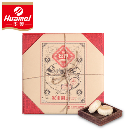 华美 家团圆 苏式酥皮月饼礼盒 360g *5件
