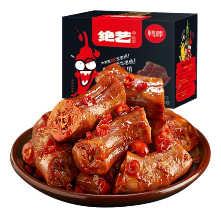 直播专享：绝艺 香辣鸭脖 麻辣小吃 180g