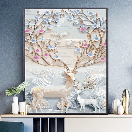 缘色 DIY手绘数字油画 40*50cm 薄内框款 多款可选