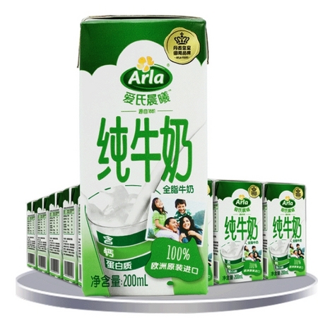 88VIP：Arla 爱氏晨曦 全脂纯牛 200ml*24盒