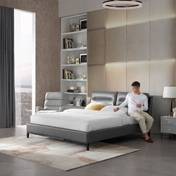 KUKa 顾家家居 B136 现代简约真皮软床 1.5/ 1.8m