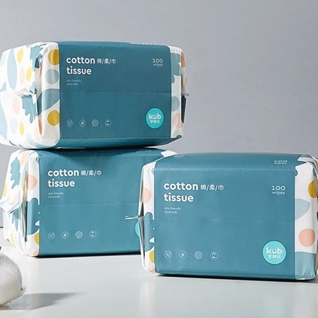 kub 可优比 婴儿棉柔巾 100抽 3包