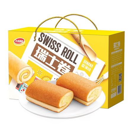 有券的上、88VIP：达利园 糕点瑞士卷 香蕉味 720g