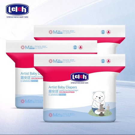 lelch 露安适 日用纸尿裤 M码34片*3包