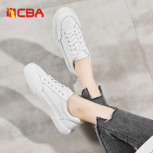 CBA 女士 百搭时尚 真皮小白鞋