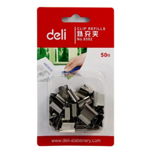 凑单品： deli 得力 8592 推夹器补充夹子 50枚