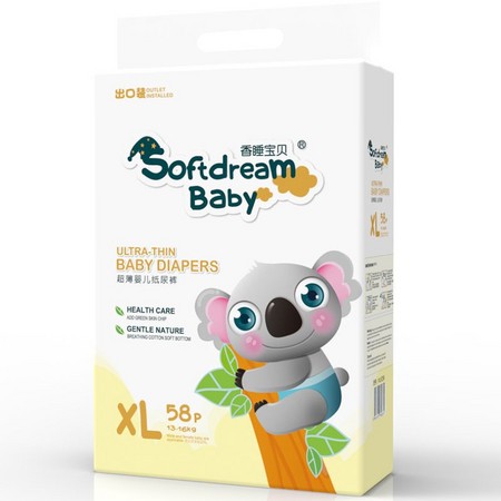 每日一裤：Softdreambaby 香睡宝贝 婴儿纸尿裤 XL码 58片