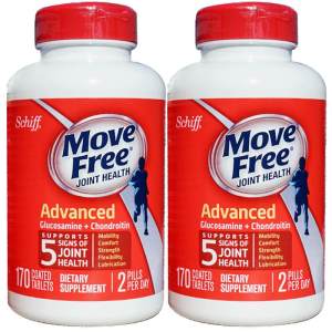 美国进口 维骨力MoveFree 红盒软骨素 170粒*2瓶 关节疼首选 219元健康狂欢价