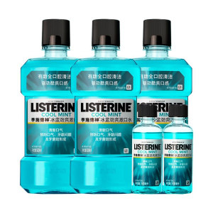天猫超市 李施德林 冰蓝劲爽漱口水 500ml*3瓶 减少牙菌斑 58.97元包邮