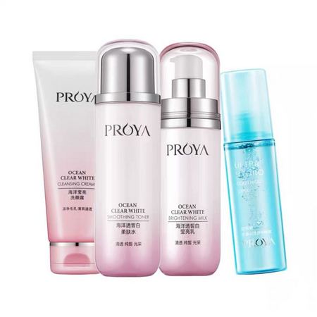 88VIP：PROYA 珀莱雅 保湿亮肤紧致透皙白 4件套（洗面奶100g+水135ml+乳100ml+喷雾80ml）