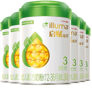 illuma 启赋 有机奶粉 3段 900g*6罐