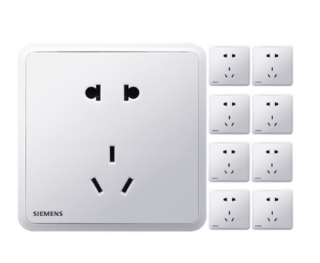 SIEMENS 西门子 灵蕴 10A五孔插座 晨曦白 10只装