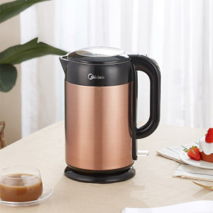 美的 一体304不锈钢内胆 电热水壶 1.7L 英国strix温控 89元包邮 小降5元