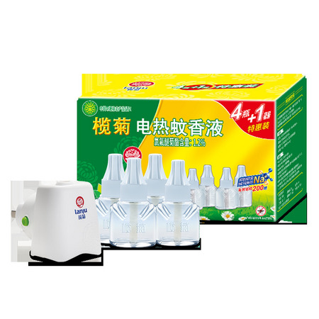 榄菊 电热蚊香液4瓶+1器