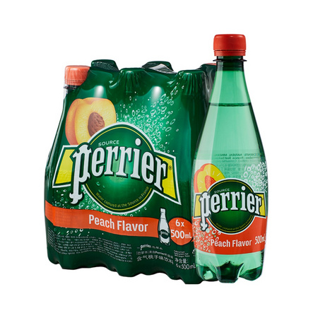 88VIP：perrier 巴黎水 无糖气泡矿泉水 桃子味 500ml*6瓶