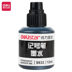 凑单品： deli 得力 记号笔黑色墨水 12ml