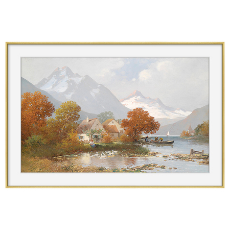 橙舍 阿道夫·考夫曼《夏天的湖》 80*120cm 装饰画 油画布