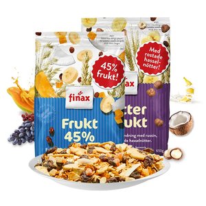 瑞典进口 Finax 脱脂水果坚果麦片 650g*2袋 49.9元包邮