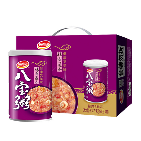 达利园 八宝粥 又一餐桂圆莲子粥 280g*12罐/箱