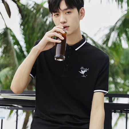 PEACEBIRD MEN 太平鸟风尚男装 BWDBB2A96 男士短袖刺绣POLO衫